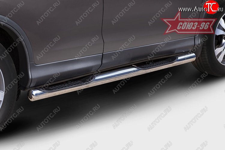 14 939 р. Защита порогов с проступью Souz-96 (d76) Honda CR-V RM1,RM3,RM4 дорестайлинг (2012-2015)  с доставкой в г. Керчь
