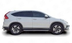 70 999 р. Защита порогов из круглой трубы диаметром 63 мм (рестайлинг) Russtal Honda CR-V RM1,RM3,RM4 дорестайлинг (2012-2015) (Защита порогов с со скосами на торцах (вариант 1))  с доставкой в г. Керчь. Увеличить фотографию 2