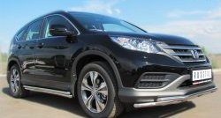33 899 р. Защита порогов из круглой трубы диаметром 42 мм SLITKOFF Honda CR-V RM1,RM3,RM4 дорестайлинг (2012-2015)  с доставкой в г. Керчь. Увеличить фотографию 4