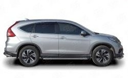 77 999 р. Широкая защита порогов Russtal Honda CR-V RM1,RM3,RM4 дорестайлинг (2012-2015) (Защита порогов с со скосами на торцах (вариант 1))  с доставкой в г. Керчь. Увеличить фотографию 3