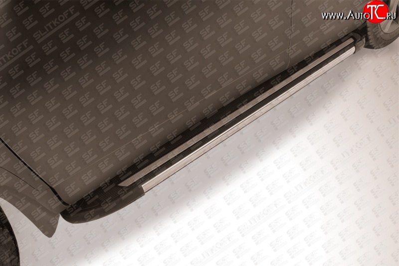 11 299 р. Алюминиевые пороги Slitkoff Luxe Black  Honda CR-V  RM1,RM3,RM4 (2012-2015) дорестайлинг  с доставкой в г. Керчь