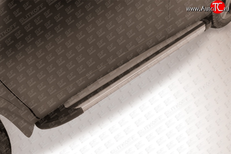 10 699 р. Алюминиевые пороги Slitkoff Luxe Silver  Honda CR-V  RM1,RM3,RM4 (2012-2015) дорестайлинг  с доставкой в г. Керчь