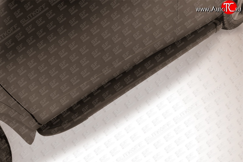 13 349 р. Алюминиевые пороги Slitkoff Optima Black  Honda CR-V  RM1,RM3,RM4 (2012-2015) дорестайлинг  с доставкой в г. Керчь