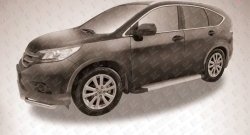 13 349 р. Алюминиевые пороги Slitkoff Optima Silver  Honda CR-V  RM1,RM3,RM4 (2012-2015) дорестайлинг  с доставкой в г. Керчь. Увеличить фотографию 2