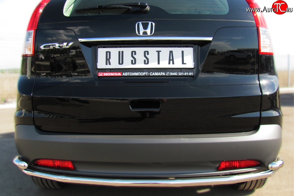 18 299 р. Защита заднего бампера (Ø42 мм с уголками, нержавейка) SLITKOFF Honda CR-V RM1,RM3,RM4 дорестайлинг (2012-2015)  с доставкой в г. Керчь
