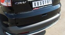 18 299 р. Защита заднего бампера (Ø42 мм с уголками, нержавейка) SLITKOFF Honda CR-V RM1,RM3,RM4 дорестайлинг (2012-2015)  с доставкой в г. Керчь. Увеличить фотографию 2