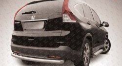 Защита заднего бампера из трубы диаметром 76 мм Slitkoff Honda CR-V  RM1,RM3,RM4 (2012-2015) дорестайлинг