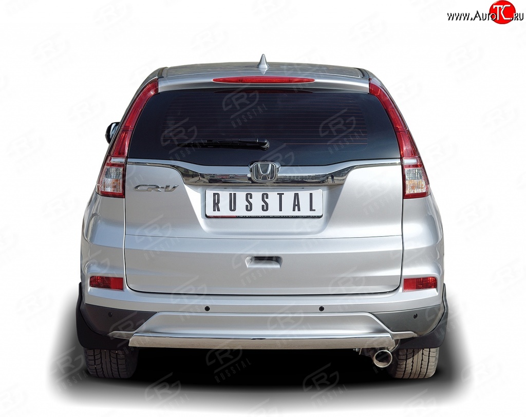 11 249 р. Защита заднего бампера (Ø75x42 мм, нержавейка) Russtal Honda CR-V RM1,RM3,RM4 дорестайлинг (2012-2015)  с доставкой в г. Керчь