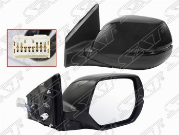 Левое боковое зеркало заднего вида SAT (обогрев, поворот, 7 контактов) Honda CR-V  RM1,RM3,RM4 (2012-2018) дорестайлинг, рестайлинг