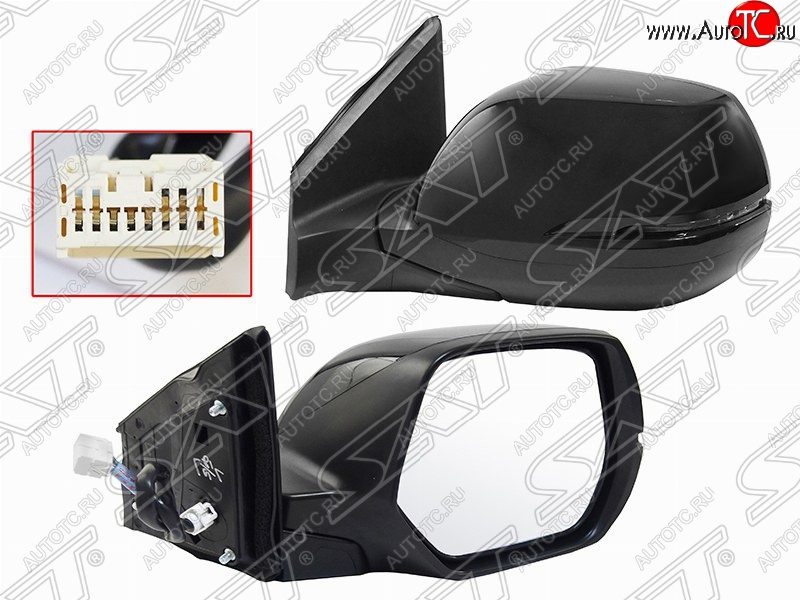 6 399 р. Левое боковое зеркало заднего вида SAT (обогрев, поворот, 7 контактов)  Honda CR-V  RM1,RM3,RM4 (2012-2018) дорестайлинг, рестайлинг (Неокрашенное)  с доставкой в г. Керчь