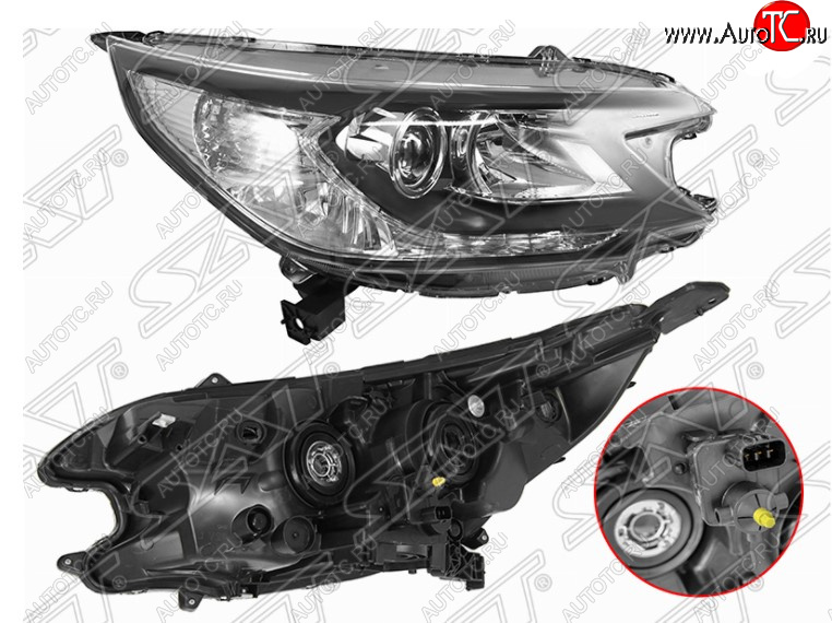 11 249 р. Правая передняя фара SAT  Honda CR-V  RM1,RM3,RM4 (2012-2015) дорестайлинг (Галоген, с электрокорректором, не диодная)  с доставкой в г. Керчь