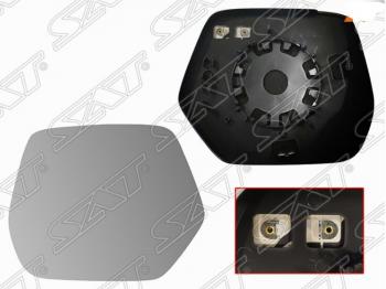 Левое полотно зеркала SAT (асферическое с обогревом) Honda CR-V  RM1,RM3,RM4 (2012-2018) дорестайлинг, рестайлинг