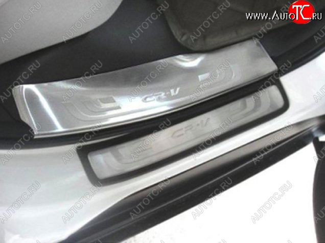 8 049 р. Накладки на порожки автомобиля СТ Honda CR-V RM1,RM3,RM4 дорестайлинг (2012-2015)  с доставкой в г. Керчь