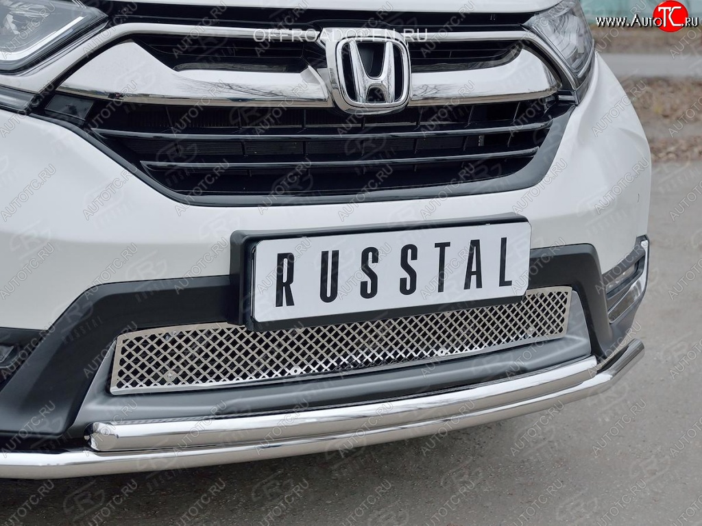 1 799 р. Решетка радиатора Russtal (лист) Honda CR-V RW,RT дорестайлинг (2016-2020) (Неокрашенная)  с доставкой в г. Керчь