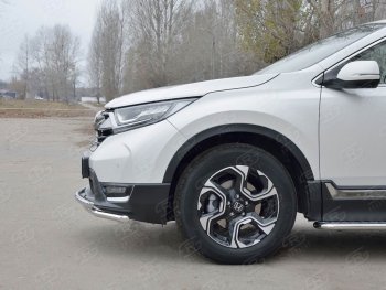 17 449 р. Защита переднего бампера (2 трубыØ42 мм, нержавейка) SLITKOFF Honda CR-V RW,RT дорестайлинг (2016-2020)  с доставкой в г. Керчь. Увеличить фотографию 3