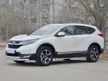 16 399 р. Защита переднего бампера (2 трубыØ63 и 75х42 мм, нержавейка) Russtal Honda CR-V RW,RT дорестайлинг (2016-2020)  с доставкой в г. Керчь. Увеличить фотографию 3