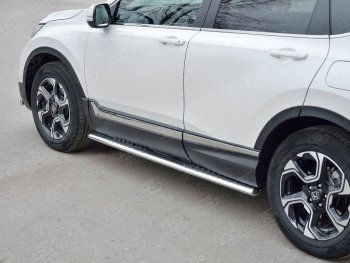 19 399 р. Защита порогов Russtal из овальной трубы d120х60 с проступью Russtal Honda CR-V RW,RT дорестайлинг (2016-2020)  с доставкой в г. Керчь. Увеличить фотографию 2