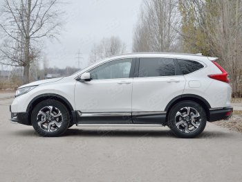 24 649 р. Широкая защита порогов с листом SLITKOFF  Honda CR-V  RW,RT (2016-2020) дорестайлинг  с доставкой в г. Керчь. Увеличить фотографию 2