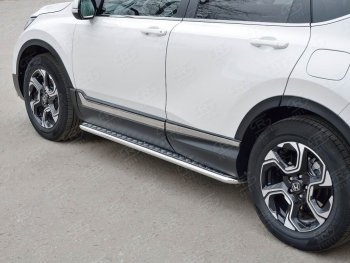 24 649 р. Широкая защита порогов с листом SLITKOFF  Honda CR-V  RW,RT (2016-2020) дорестайлинг  с доставкой в г. Керчь. Увеличить фотографию 3