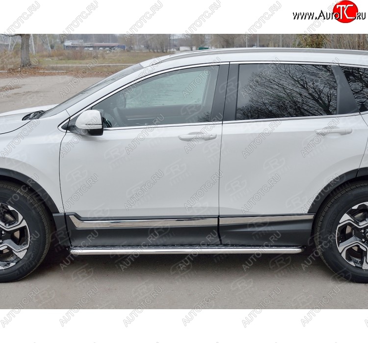 24 649 р. Широкая защита порогов с листом SLITKOFF  Honda CR-V  RW,RT (2016-2020) дорестайлинг  с доставкой в г. Керчь