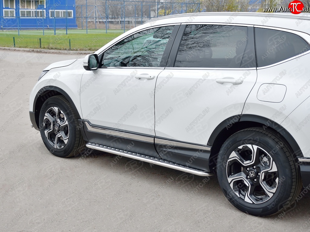 22 999 р. Широкая защита порогов SLITKOFF v2  Honda CR-V  RW,RT (2016-2020) дорестайлинг  с доставкой в г. Керчь