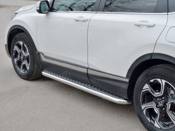 32 849 р. Широкая защита порогов из трубы d63 мм SLITKOFF v1 Honda CR-V RW,RT дорестайлинг (2016-2020)  с доставкой в г. Керчь. Увеличить фотографию 4