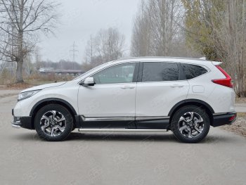 18 799 р. Защита порогов из круглой трубы диаметром 63 мм SLITKOFF v2  Honda CR-V  RW,RT (2016-2020) дорестайлинг  с доставкой в г. Керчь. Увеличить фотографию 2