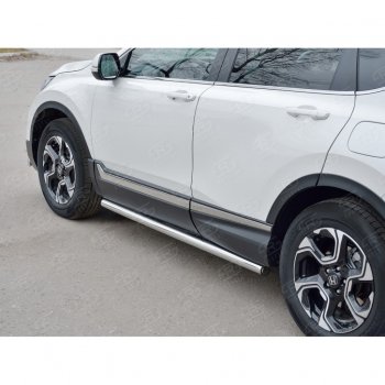 18 799 р. Защита порогов из круглой трубы диаметром 63 мм SLITKOFF v2  Honda CR-V  RW,RT (2016-2020) дорестайлинг  с доставкой в г. Керчь. Увеличить фотографию 3