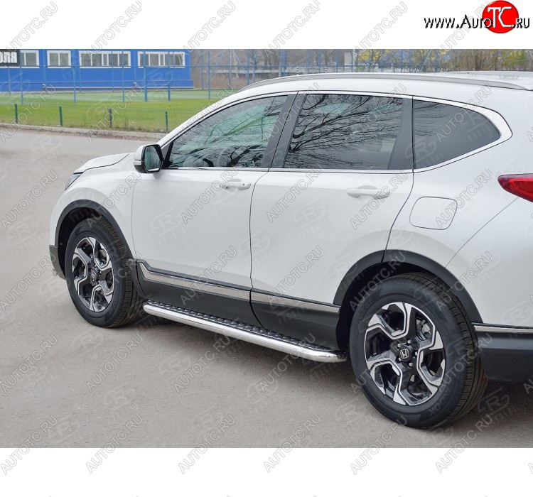 30 799 р. Широкая защита порогов из трубы диаметром 63 мм SLITKOFF v2  Honda CR-V  RW,RT (2016-2020) дорестайлинг  с доставкой в г. Керчь