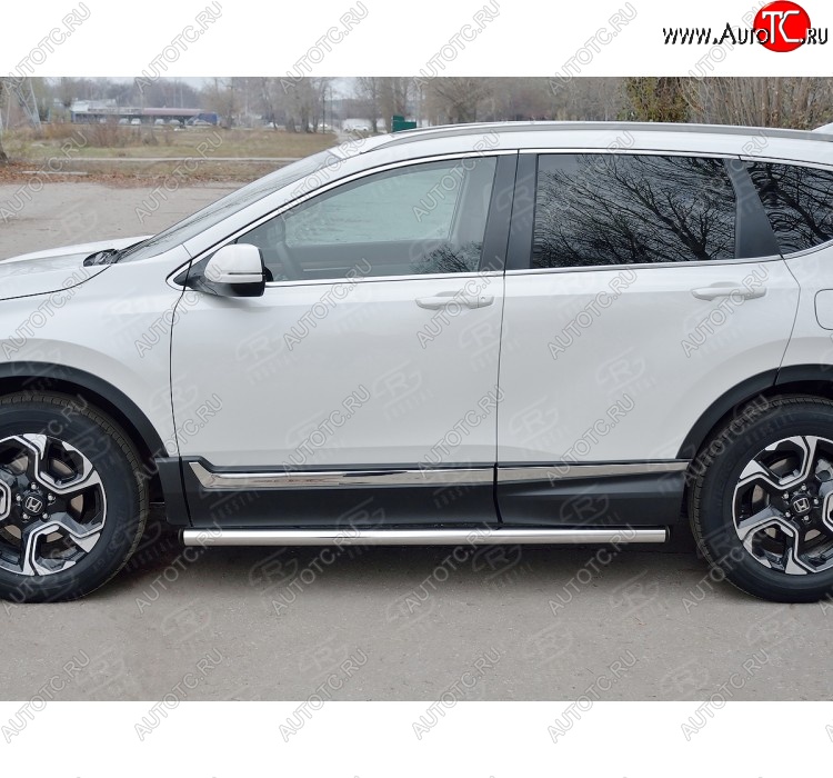 18 799 р. Защита порогов из круглой трубы диаметром 63 мм SLITKOFF v2  Honda CR-V  RW,RT (2016-2020) дорестайлинг  с доставкой в г. Керчь