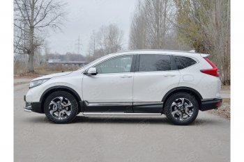 19 999 р. Защита порогов из круглой трубы диаметром 63 мм SLITKOFF v3 Honda CR-V RW,RT дорестайлинг (2016-2020)  с доставкой в г. Керчь. Увеличить фотографию 2
