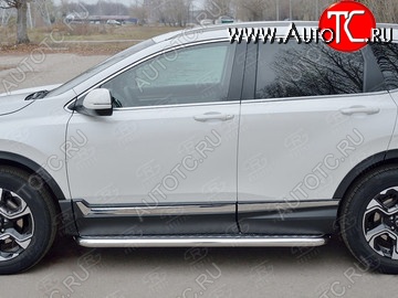 43 999 р. Широкая защита порогов из трубы диаметром 63 мм SLITKOFF v3  Honda CR-V  RW,RT (2016-2020) дорестайлинг  с доставкой в г. Керчь