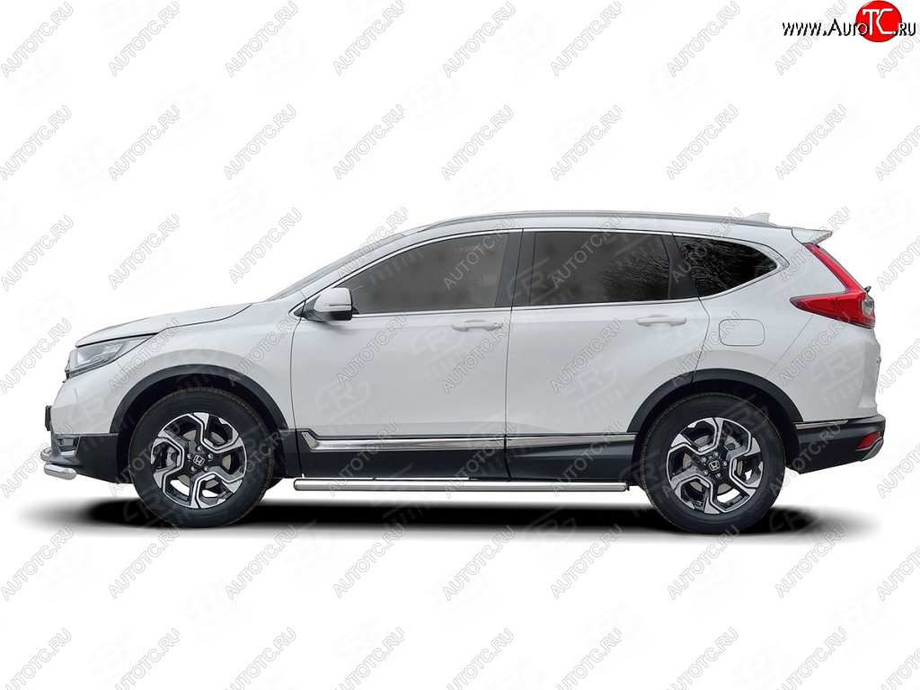 19 999 р. Защита порогов из круглой трубы диаметром 63 мм SLITKOFF v3 Honda CR-V RW,RT дорестайлинг (2016-2020)  с доставкой в г. Керчь