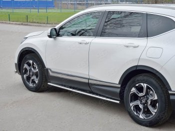 16 649 р. Защита порогов Russtal из овальной трубы d75х42 с проступью Russtal Honda CR-V RW,RT дорестайлинг (2016-2020)  с доставкой в г. Керчь. Увеличить фотографию 3