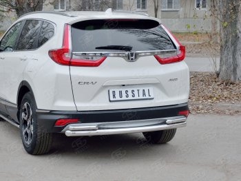 17 799 р. Защита заднего бампера (Ø63 и 42, дуги, нержавейка) SLITKOFF Honda CR-V RW,RT дорестайлинг (2016-2020)  с доставкой в г. Керчь. Увеличить фотографию 2