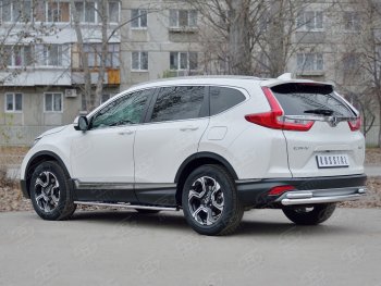 17 799 р. Защита заднего бампера (Ø63 и 42, дуги, нержавейка) SLITKOFF Honda CR-V RW,RT дорестайлинг (2016-2020)  с доставкой в г. Керчь. Увеличить фотографию 3