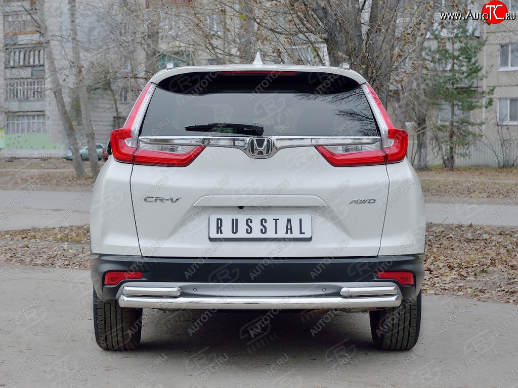 17 799 р. Защита заднего бампера (Ø63 и 42, дуги, нержавейка) SLITKOFF Honda CR-V RW,RT дорестайлинг (2016-2020)  с доставкой в г. Керчь