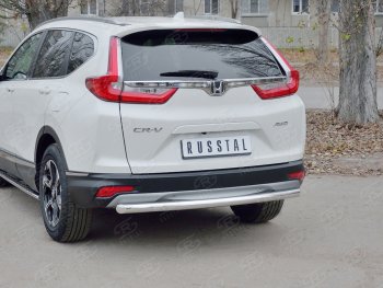 14 549 р. Защита заднего бампера (Ø63 мм, нержавейка) SLITKOFF  Honda CR-V  RW,RT (2016-2020) дорестайлинг  с доставкой в г. Керчь. Увеличить фотографию 3