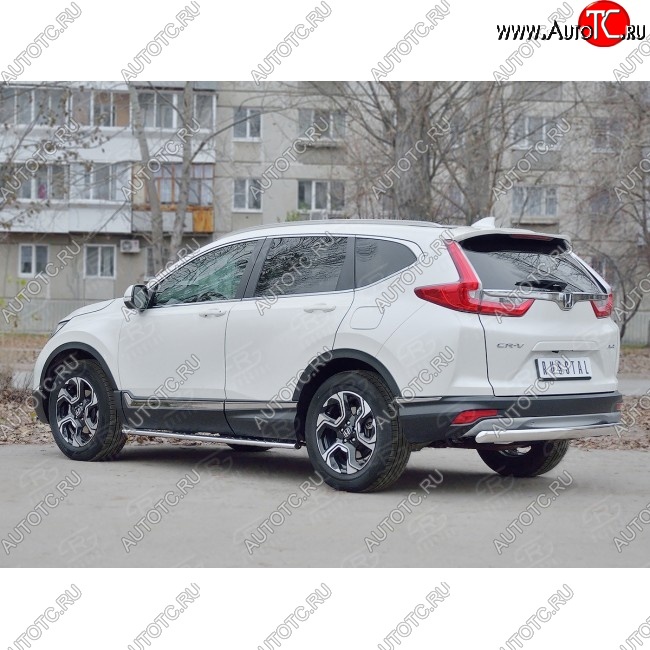 12 749 р. Защита заднего бампера (Ø75x42 мм, нержавейка) Russtal Honda CR-V RW,RT дорестайлинг (2016-2020)  с доставкой в г. Керчь