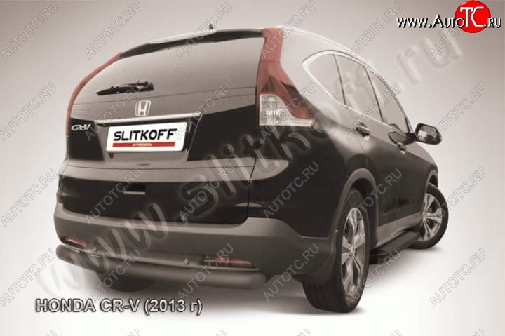 7 599 р. Защита заднего бампера из трубы d76 Slitkoff (дуга) Honda CR-V RW,RT дорестайлинг (2016-2020) (Цвет: серебристый)  с доставкой в г. Керчь
