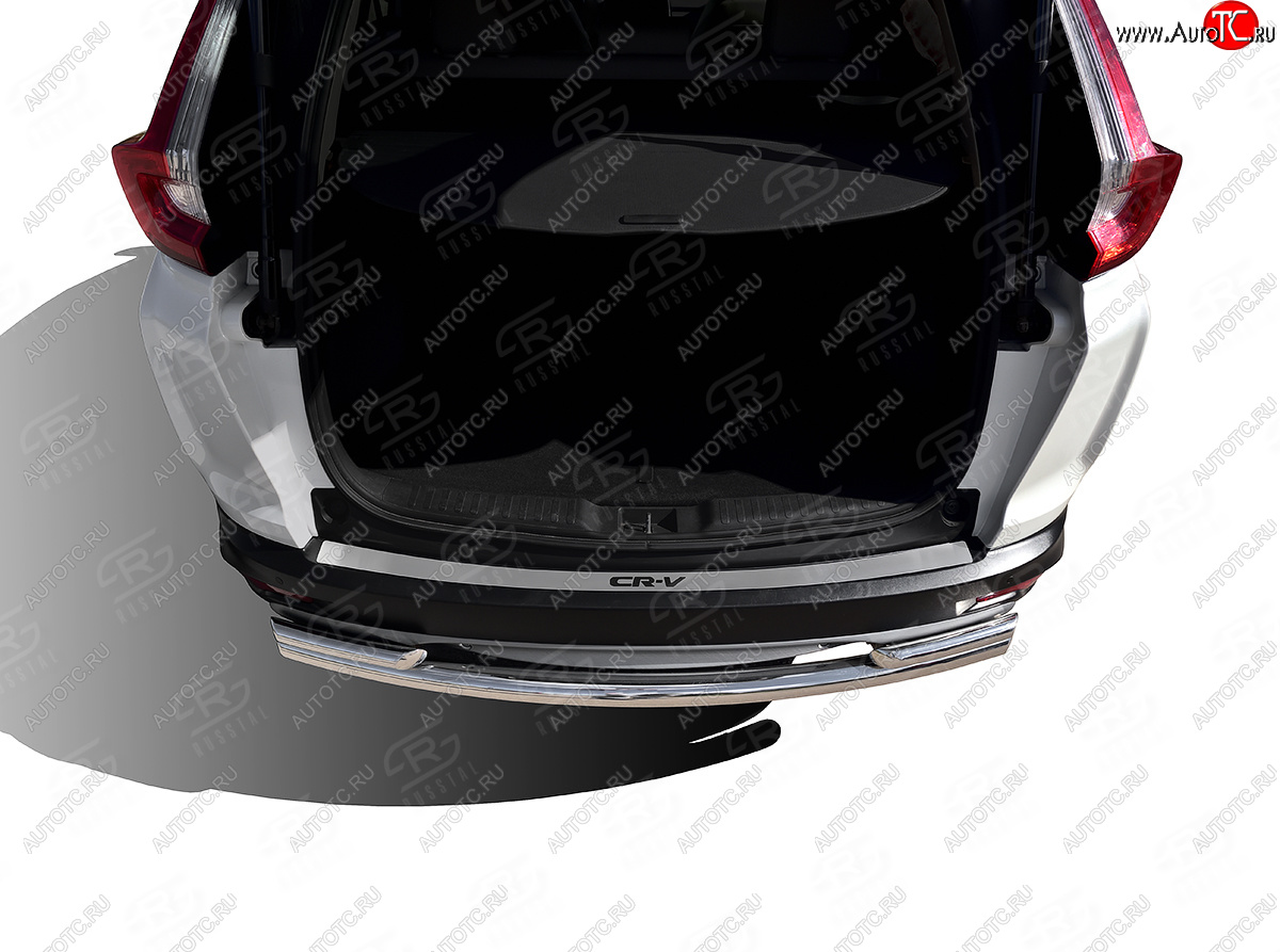 3 099 р. Защитная накладка заднего бампера Russtal (надпись) Honda CR-V RW,RT дорестайлинг (2016-2020)  с доставкой в г. Керчь
