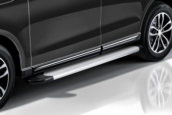 13 349 р. Пороги алюминиевые Slitkoff  Honda CR-V  RW,RT (2016-2020) дорестайлинг (Optima Silver)  с доставкой в г. Керчь. Увеличить фотографию 2