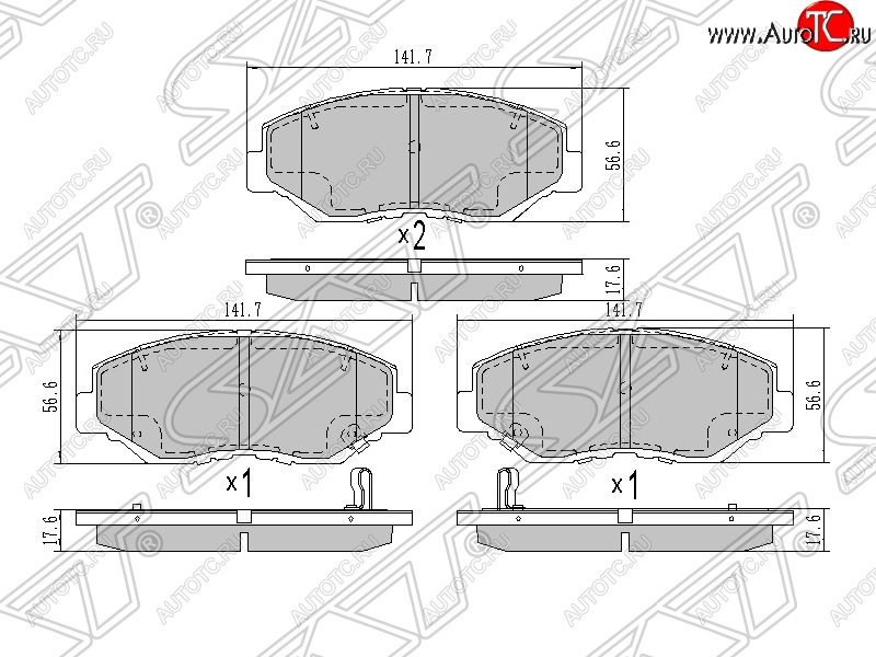 1 059 р. Колодки тормозные SAT (передние) Honda Accord 7 CL седан дорестайлинг (2002-2005)  с доставкой в г. Керчь