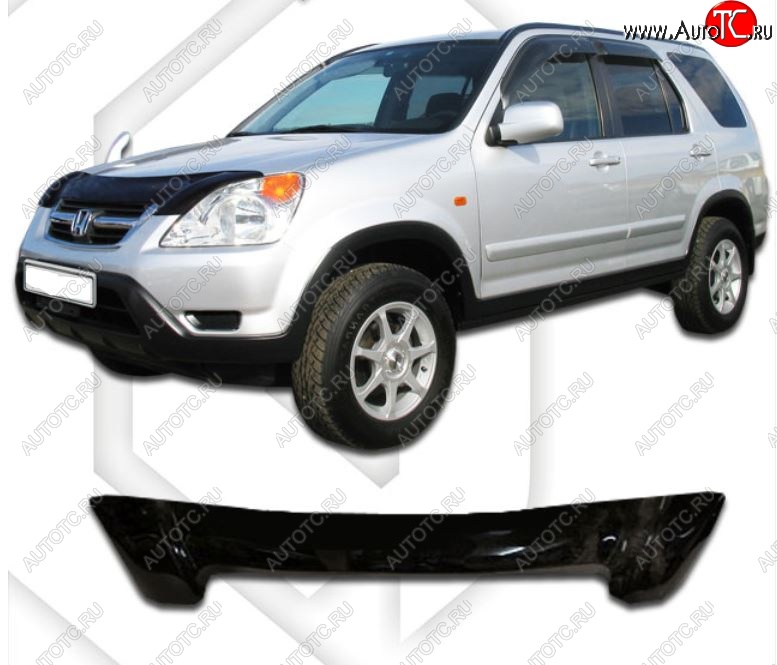 2 079 р. Дефлектор капота CA-Plastic  Honda CR-V  RD4,RD5,RD6,RD7,RD9  (2001-2006) дорестайлинг, рестайлинг (Classic черный, Без надписи)  с доставкой в г. Керчь