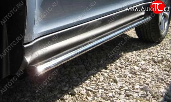 15 949 р. Защита порогов из овальной трубы диаметром 75x42 мм Russtal Honda CR-V RE1,RE2,RE3,RE4,RE5,RE7 рестайлинг (2009-2012)  с доставкой в г. Керчь