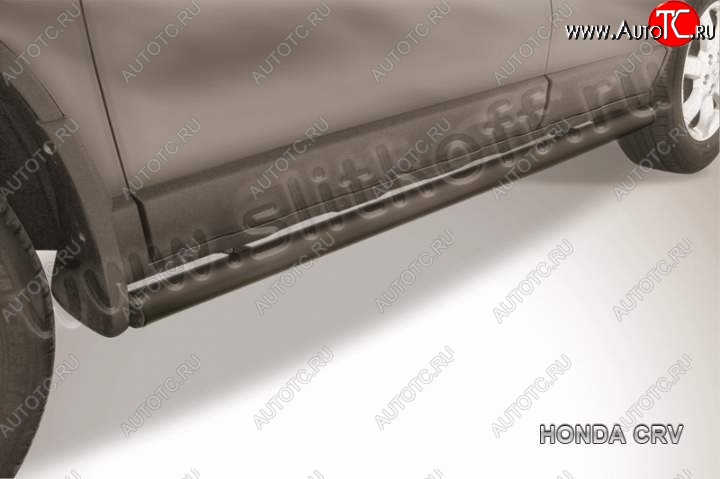 9 899 р. Защита порогов из труб d57 Slitkoff  Honda CR-V  RE1,RE2,RE3,RE4,RE5,RE7 (2009-2012) рестайлинг (Цвет: серебристый)  с доставкой в г. Керчь