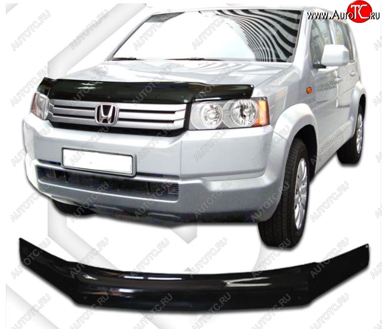2 159 р. Дефлектор капота RT2 CA-Plastic  Honda Crossroad  дорестайлинг (2008-2010) (Classic черный, Без надписи)  с доставкой в г. Керчь