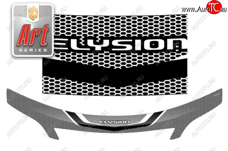 2 599 р. Дефлектор капота (RR1, RR2, RR3, RR4) CA-Plastic exclusive  Honda Elysion  1 (2004-2006) дорестайлинг (Серия Art графит)  с доставкой в г. Керчь