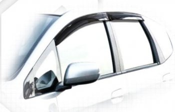 Дефлектора окон (GE6, GE7, GE8, GE9) CA-Plastiс Honda Fit  GE (2007-2010) дорестайлинг (Classic полупрозрачный, Без хром.молдинга)