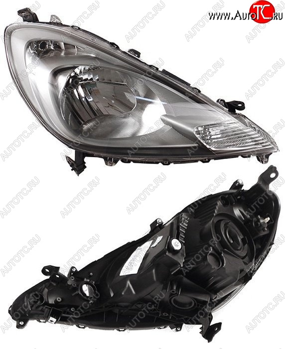 7 649 р. Правая передняя фара SAT (Евросвет)  Honda Fit  2 (2010-2012) GE 1-ый рестайлинг  с доставкой в г. Керчь